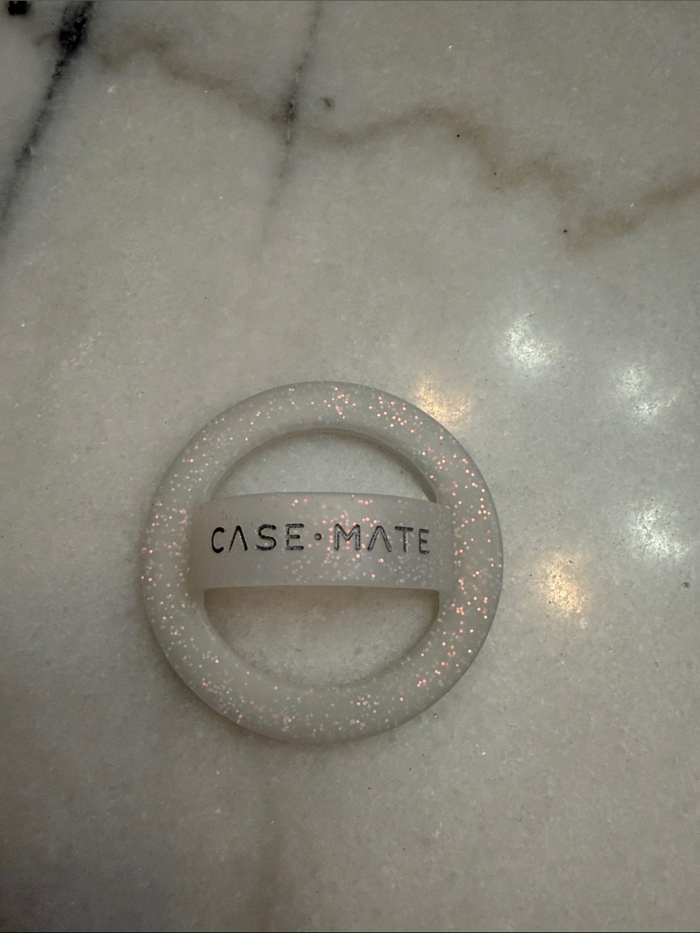 case-mate Sparkling White Glitter Ring Phone Grip